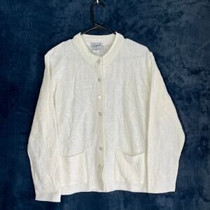 Vintage ELEGANT Made In USA 100% Arcylic Knitted‎ Button Down Sweater Womans M